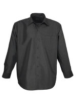 Lavecchia Herren Langarmhemd HLA-1314 (Schwarz-Uni, 4XL)