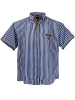 Lavecchia Herren Kurzarmhemd 1129 (Jeansblau-weiss, 3XL)