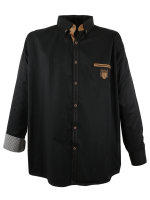 Lavecchia Herren Langarmhemd 1980 (Dark-Black, 4XL)