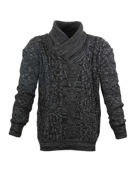 Lavecchia Herren Strickpullover LV-488 (Black-Anthra, 4XL)