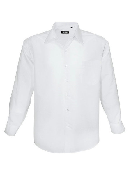 Lavecchia Herren Langarmhemd HLA-1314 (Weiss-Uni, 3XL)