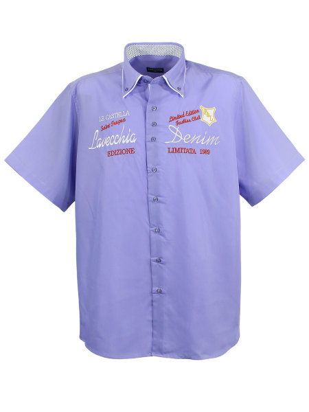 Lavecchia Herren Kurzarmhemd 211 (Purple-Red, 4XL)