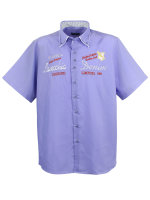 Lavecchia Herren Kurzarmhemd 211 (Purple-Red, 5XL)