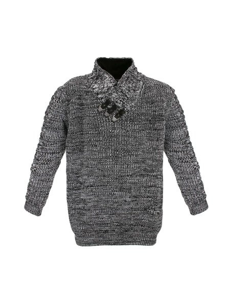 Lavecchia Herren Strickpullover LV-477 (Black-White, 6XL)