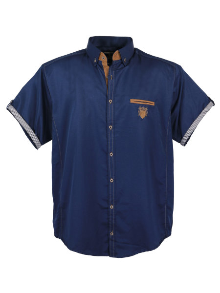 Lavecchia Herren Kurzarmhemd 1128 (Navyblue, 3XL)