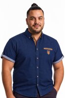 Lavecchia Herren Kurzarmhemd 1128 (Navyblue, 5XL)