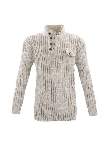 Lavecchia Herren Strickpullover LV-406 (Ecru-Beige, 4XL)