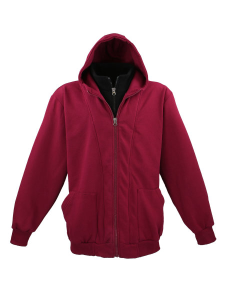 Lavecchia Herren Hoodie "Two in one" LV-109 (Bordeaux-Black, 3XL)