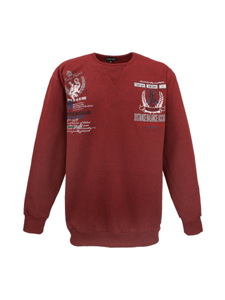 Lavecchia Herren Sweatshirt LV-603 (Bordo-Rot-Meliert, 4XL)