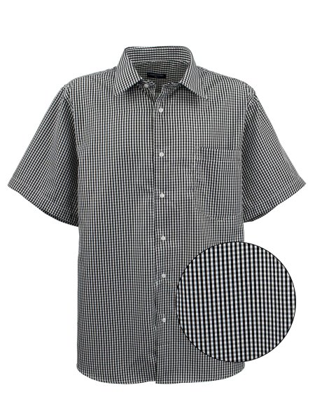 Lavecchia Herren Kurzarmhemd HKA19 (Black-White, 7XL)