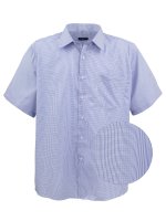 Lavecchia Herren Kurzarmhemd HKA19 (Blue-White, 5XL)