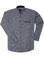 Lavecchia Herren Langarmhemd LV-4040 (Blau-Grau, 4XL)