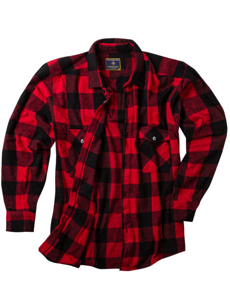 Lavecchia Herren Flanellhemd LV-262A (Rot-Schwarz, 7XL)